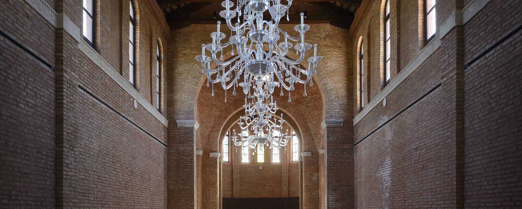 Big Chandeliers in the Marriot Hotel in Venice